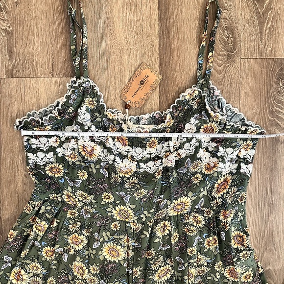 Natural Life Green Floral Jumpsuit - Picture 6 of 9